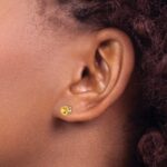 14k 4mm Round Bezel November/Citrine Post Earrings - Image 3
