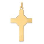 14k Two-tone Polished Solid Celtic INRI Crucifix Pendant - Image 4