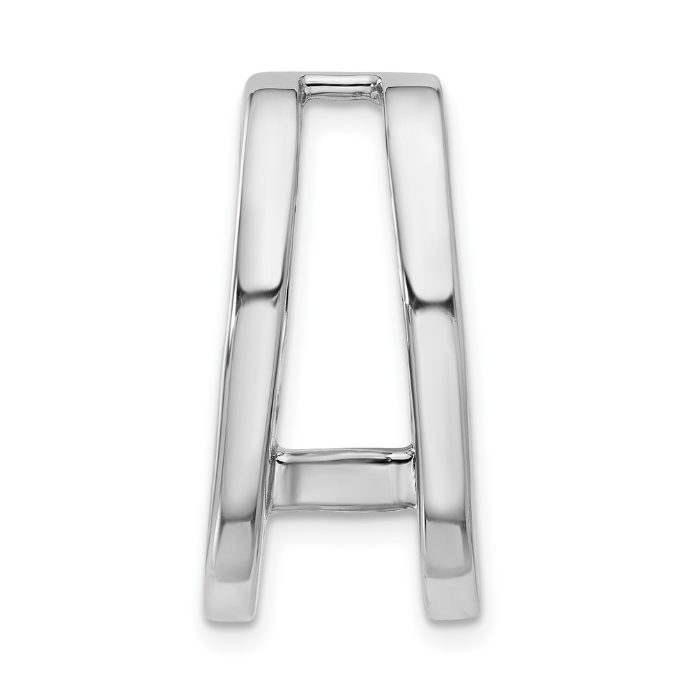 XSW58-1.jpg 14k White Gold Holds 6.8mm Stone Slide Mounting Fits up to 6mm Regular/8mm Fancy or Reversible Omega - Image 1