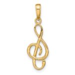 10K Treble Clef Pendant - Image 3