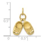 10k Polished Baby Shoes Charm - Image 3