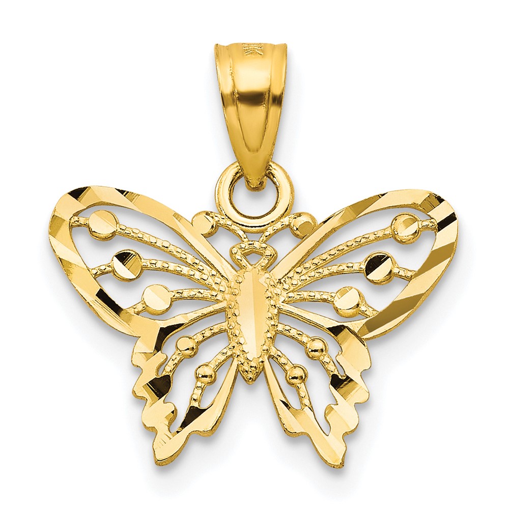 10C1002.jpg 10k Diamond-Cut Butterfly Charm - Image 1
