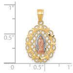 10k Two-tone with White Rhodium Our Lady of Guadalupe Pendant - Image 4