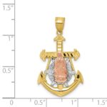10k Two-tone w/Rhodium Mariner Blessed Mother Pendant - Image 3