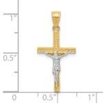 10K w/ Rhodium Crucifix Pendant - Image 3