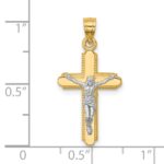 10K w/Rhodium Crucifix Pendant - Image 3