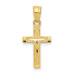 10k Diamond-Cut Cross Pendant