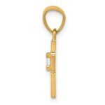 10k Small CZ Cross Pendant - Image 2