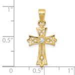 10k CZ Cross Pendant - Image 3
