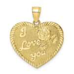 10K Diamond-Cut I LOVE YOU Heart Charm