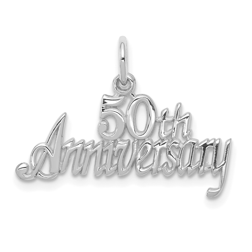 10C134W.jpg 10k White Gold 50th Anniversary Charm - Image 1