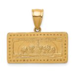 10K w/Rhodium CZ Micropave 100 Dollar Bill Pendant - Image 4