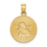 10K W/Rhodium Polished and Textured Angel Pendant - Image 3