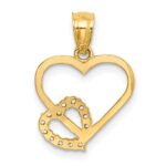 10K CZ Heart in Heart Pendant - Image 3
