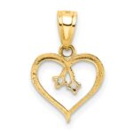 10K CZ Heart Pendant - Image 3