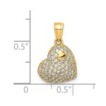 10K CZ Micro Pave Heart Pendant - Image 4