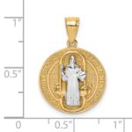 10K W/Rhodium San Benito Medal Pendant - Image 4