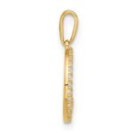 10K Polished Clear CZ Moon and Stars Charm - Image 2