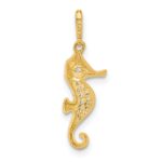 10K Polished CZ Seahorse Charm - Image 3