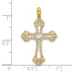 10K Polished CZ Fancy Cross Pendant - Image 4