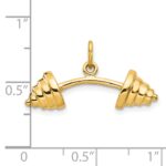 10k Solid Barbell Charm - Image 3