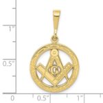 10k Polished and Textured Masonic Symbol Pendant - Image 3