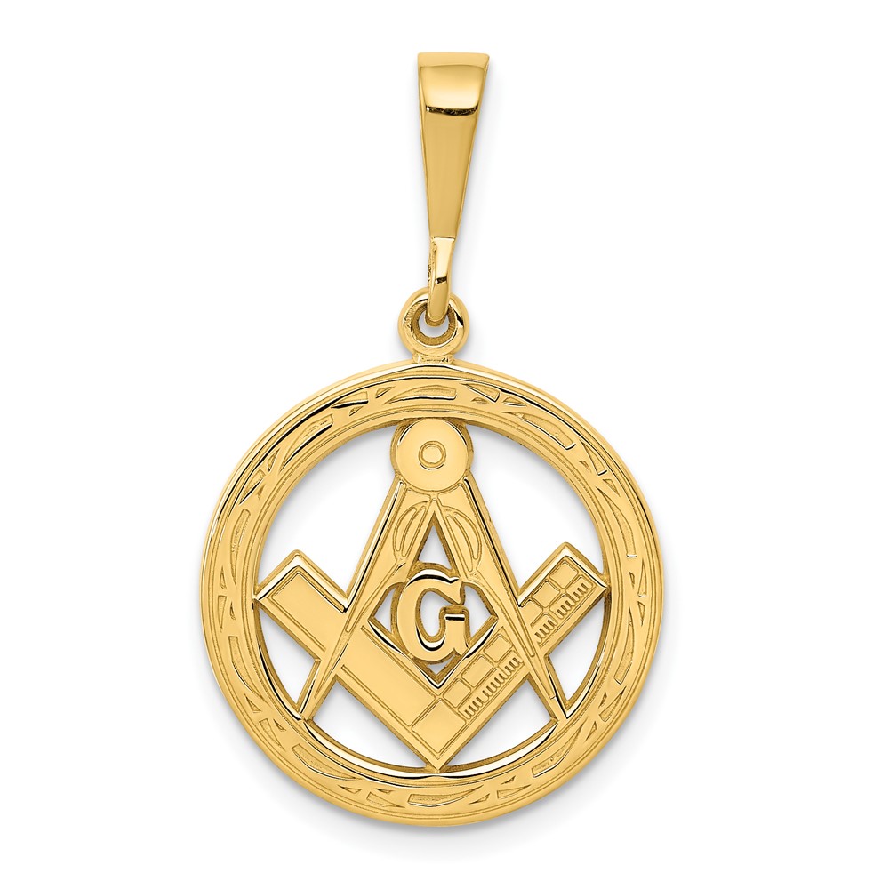 10C1783.jpg 10k Polished and Textured Masonic Symbol Pendant - Image 1
