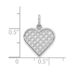10k White Gold Heart Charm - Image 2