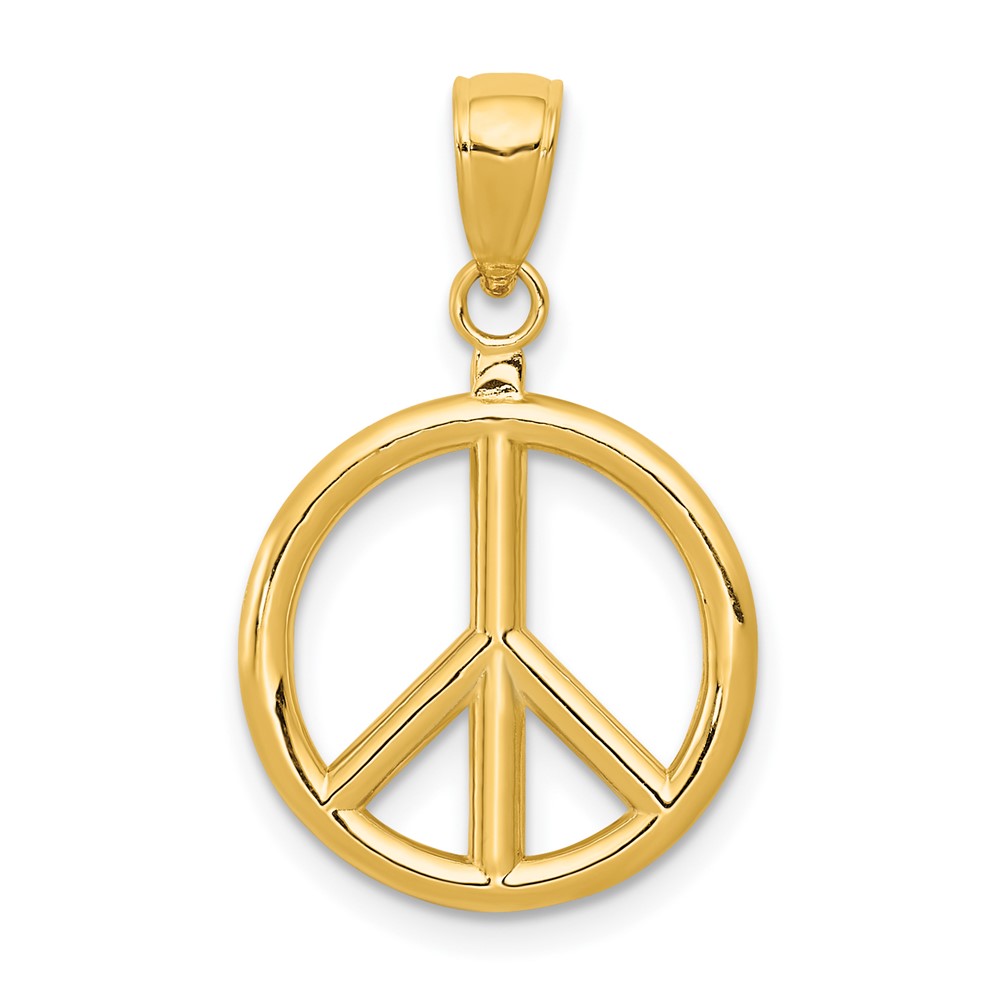 10C2247.jpg 10K 3D Peace Symbol Pendant - Image 1