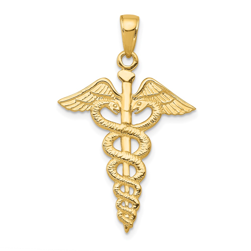 10C2261.jpg 10k Caduceus Pendant - Image 1