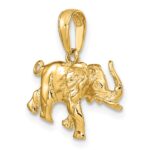 10K Satin 3-D Elephant Pendant - Image 5