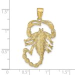 10k Solid Polished Open-Backed Scorpion Pendant - Image 3