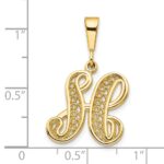 10k Initial H Pendant - Image 3