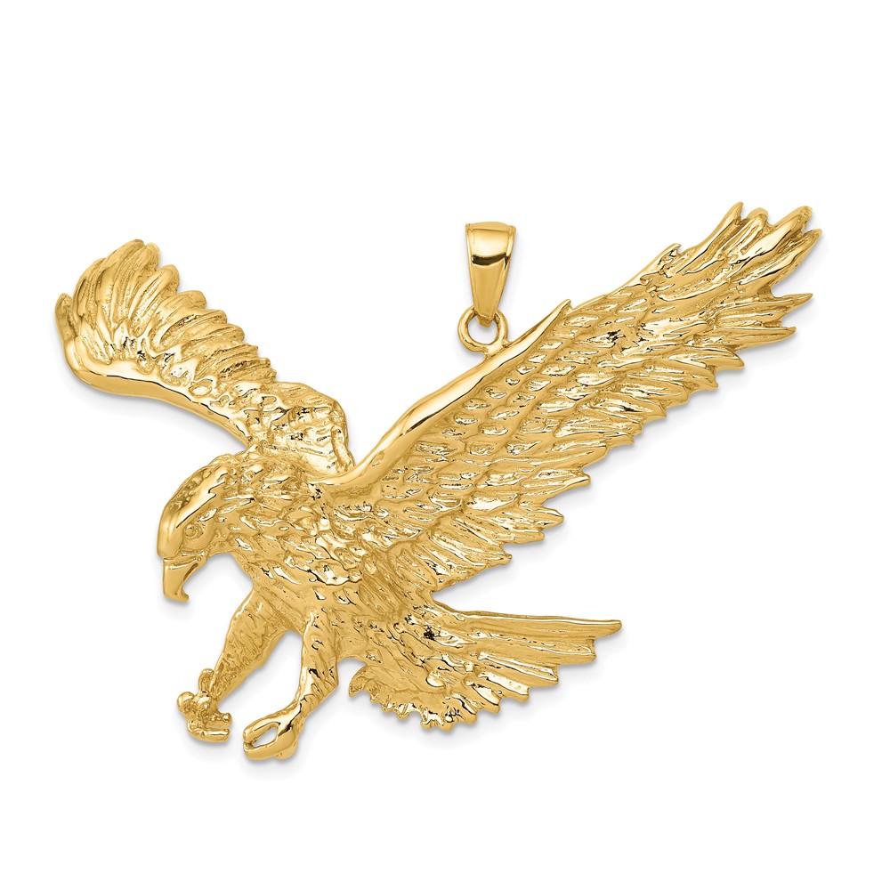 10C2430.jpg 10k Solid Polished Eagle Pendant - Image 1