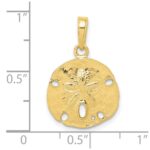 10K Polished Sand Dollar Pendant - Image 4