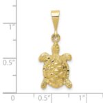 10k Solid Polished Open-Backed Sea Turtle Charm - Image 3
