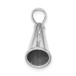 10K White Gold Polished 3-D Small Megaphone Pendant - Image 2