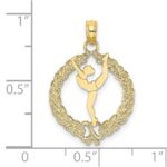 10K Solid Polished Framed Gymnast Pendant - Image 3