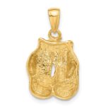 10K Solid Polished Open-Backed Boxing Gloves Pendant - Image 3