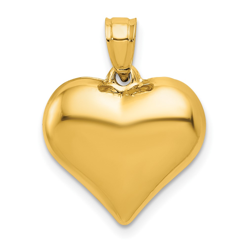 10C2909.jpg 10K Polished 3-D Heart Pendant - Image 1