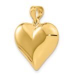 10K Polished 3-D Heart Pendant - Image 4