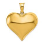 10K Polished 3-D Heart Pendant