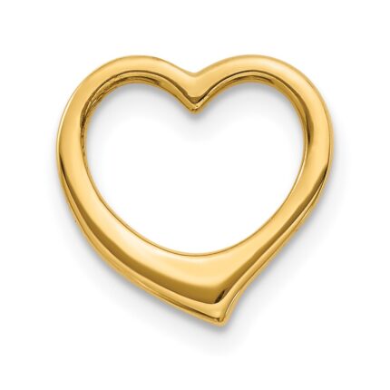 10K Polished Heart Chain Slide