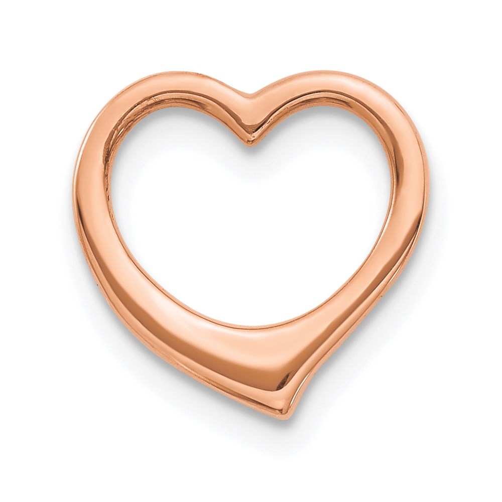10C2917R.jpg 10K Rose Gold Polished Heart Chain Slide - Image 1