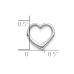 10K White Gold Polished Heart Chain Slide - Image 3