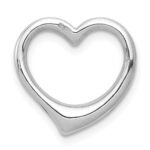 10K White Gold Polished Heart Chain Slide - Image 4