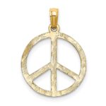 10k Textured Peace Sign Pendant - Image 4