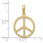 10k Textured Peace Sign Pendant - Image 3