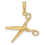 10k 3-D Moveable Scissors Pendant - Image 4