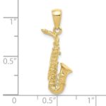 10k 3-D Saxophone Pendant - Image 3